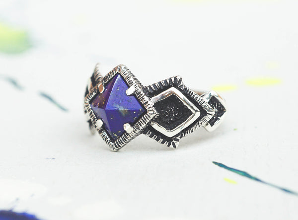 lapis lazuli silver ring MIORI by moonique