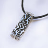 Mens silver pendant Viking runes pendant Black opal Amulet JERA