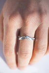 chevron womens gold wedding ring, white gold handmade wedding band by moonique