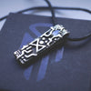 DAGAZ rune pendant , moonstone pendant, talisman, cyberpunk jewelry, moonique silver pendant