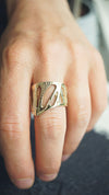 chunky ring, chunky gold ring, moonique, mooniquecreation, gold ring chunky, full finger ring, wide ring by Mooniquecreation