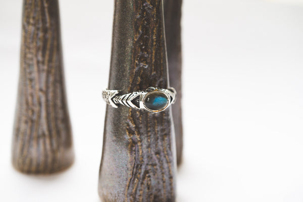 mens silver ring, labradorite ring, pinky ring, unique ring by moonique