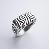 handmade silver ring Geo statement ring finger ring, signet ring, ring set with a stone, handicraft by moonique