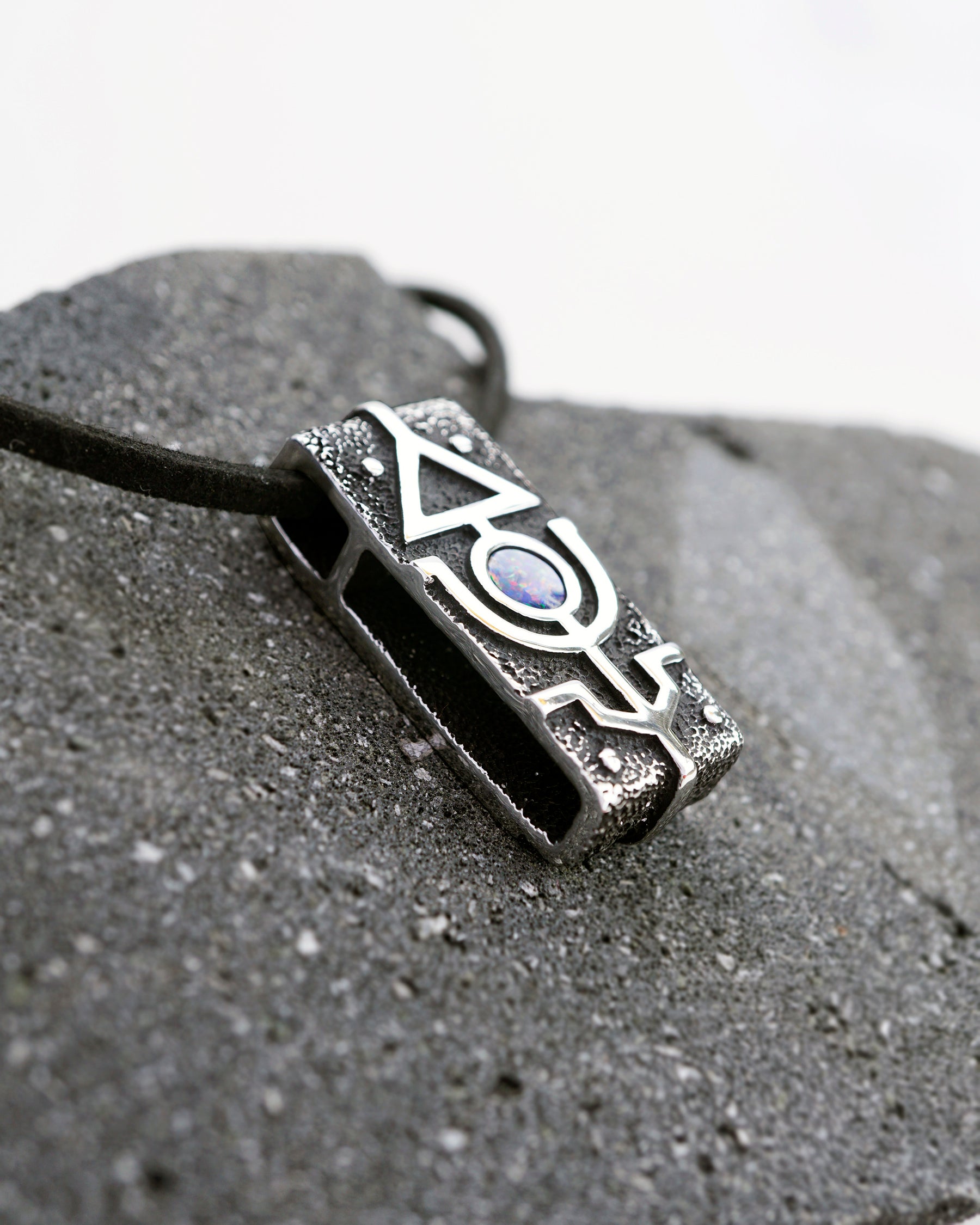 boulder opal pendant, mens opal necklace, mens silver necklace, unique necklace, Mars by Moonique