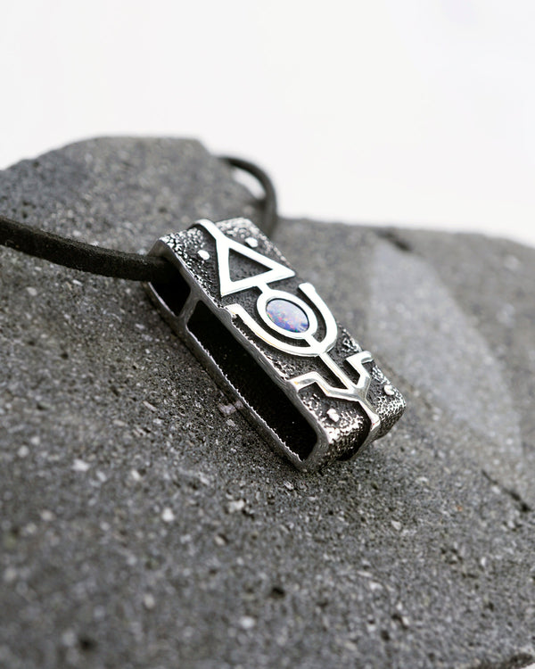 boulder opal pendant, mens opal necklace, mens silver necklace, unique necklace, Mars by Moonique