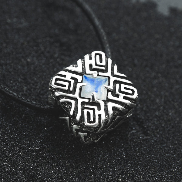 moonstone silver pendant Shipibo by Moonique