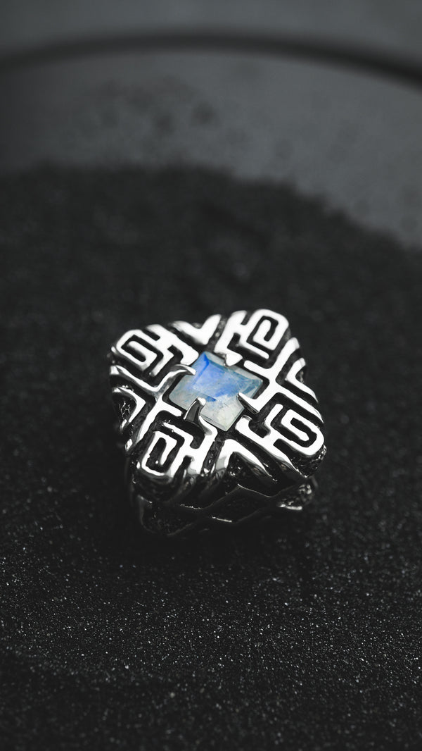 moonstone pendant, moonstone necklace , silver unique pendant, shipibo jewelry, 