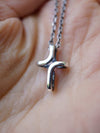 Mens cross necklace silver, Cross necklace women, Cross pendant "CROSS" READY to ship