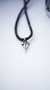 sleek silver pendant, pyramid pendant by moonique