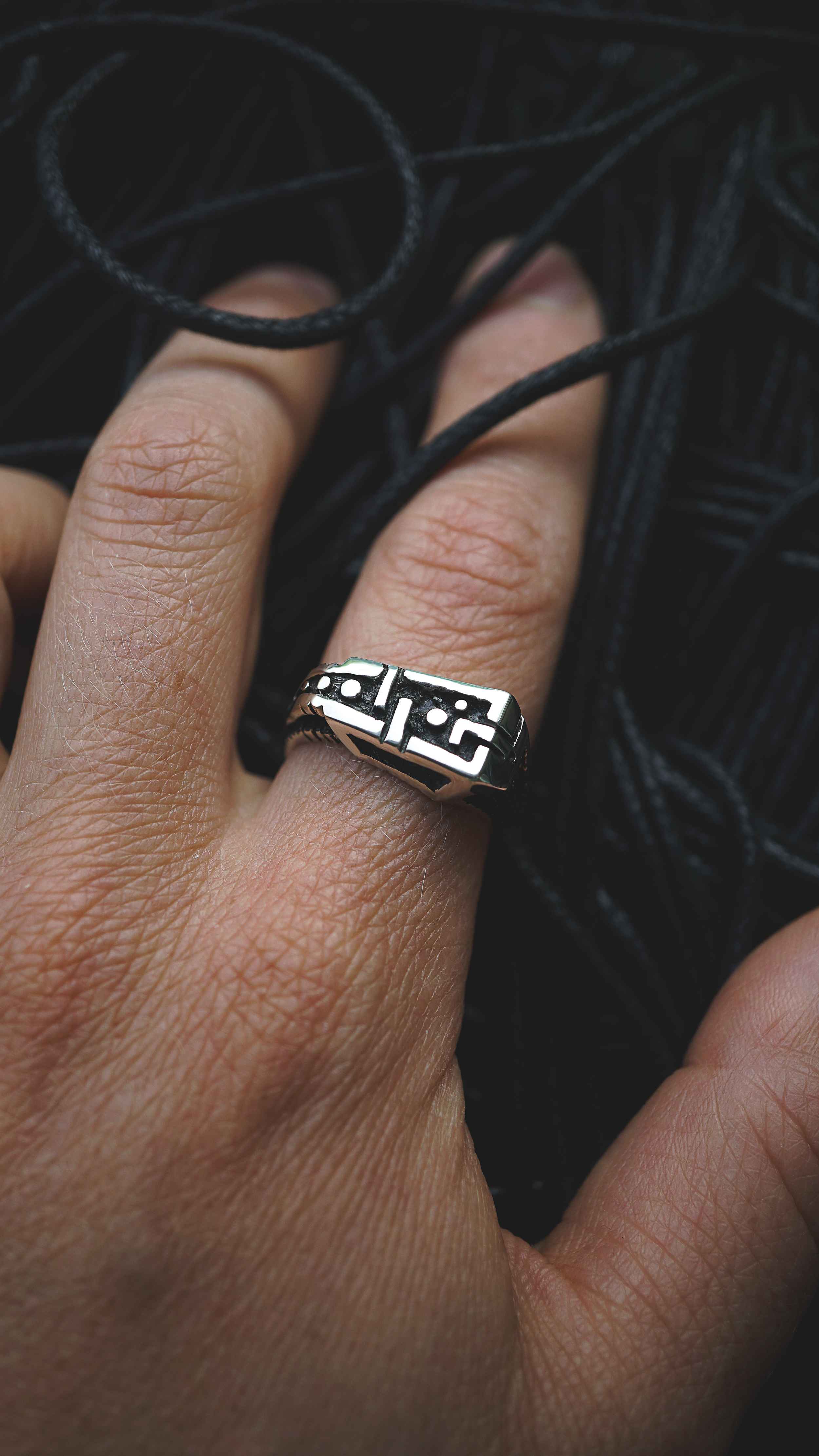 mens silver ring, mens pinky ring, sterling silver ring, cyberpunk ring, cyberpunk jewelry, unique jewelry, handmade jewelry, by moonique unit