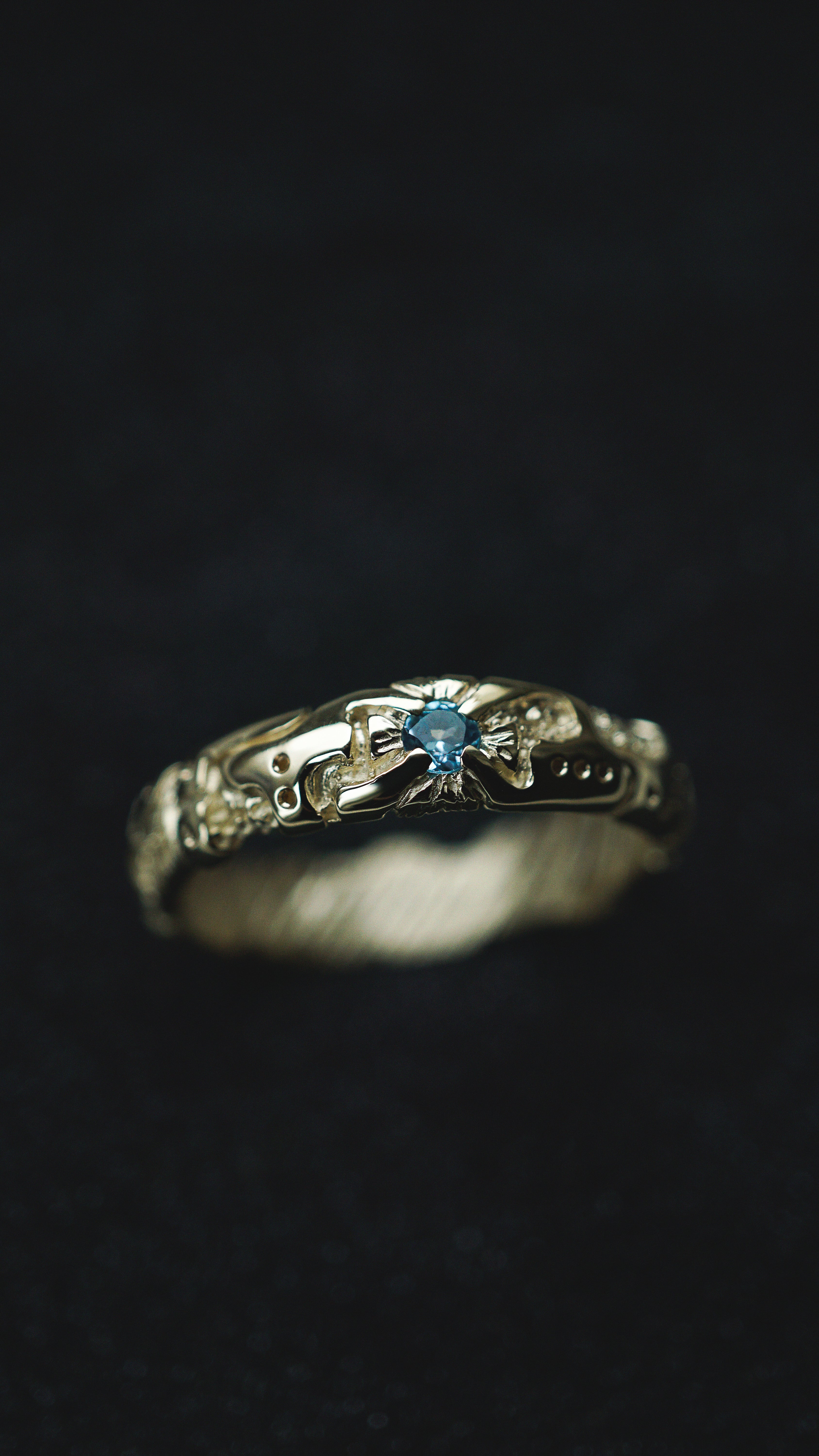 Mens wedding band 14k yellow gold and blue topaz, mens engagement ring, mens promise ring, mens gold ring, mens gemstone ring, moonique, mooniquecreation