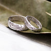 Gold wedding rings, couple wedding bands,  wedding band set, LANDSCAPE handmade by Moonique 