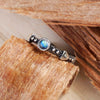 Dainty silver moonstone ring BERRY stackable ring