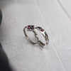 Garnet wedding set ENAMORED, Unique engagement rings by Moonique 