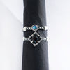 Stacking Moonstone and Black Onyx Rings set - BLACKBERRY
