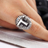 Mens silver ring Aztec Labradorite ring Mens signet ring Unique Mens Ring Mens gemstone ring AZTEC