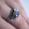 Labradorite engagement ring from the sterling silver