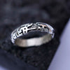 Mens silver band from the sterling silver and handcrafted cyberpunk design "UNIT"
