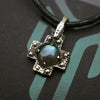 Labradorite pendant, Silver pendant, Cross pendant Choker necklace CROSS Ready to ship