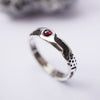 Garnet wedding set ENAMORED, Unique engagement rings by Moonique 