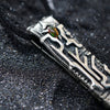 Silver Rune Opal pendant FEHU Amulet Talisman necklace