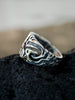 Unique silver statement ring with garnet and citrine gemstone RAIN
