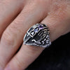 Mens Statement Face ring Mens signet helmet ring, sterling silver Sapphire Tanzanite and Amethyst gemstone "HELMET"