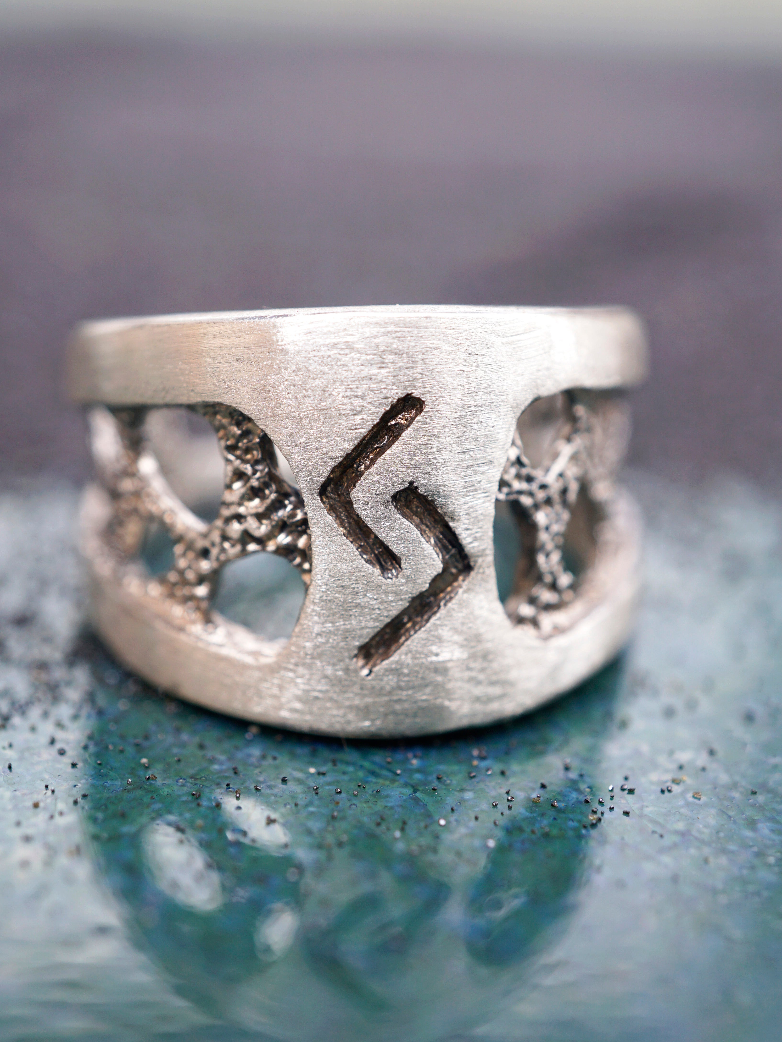 Mens silver ring Rune ring from the sterling silver 925 