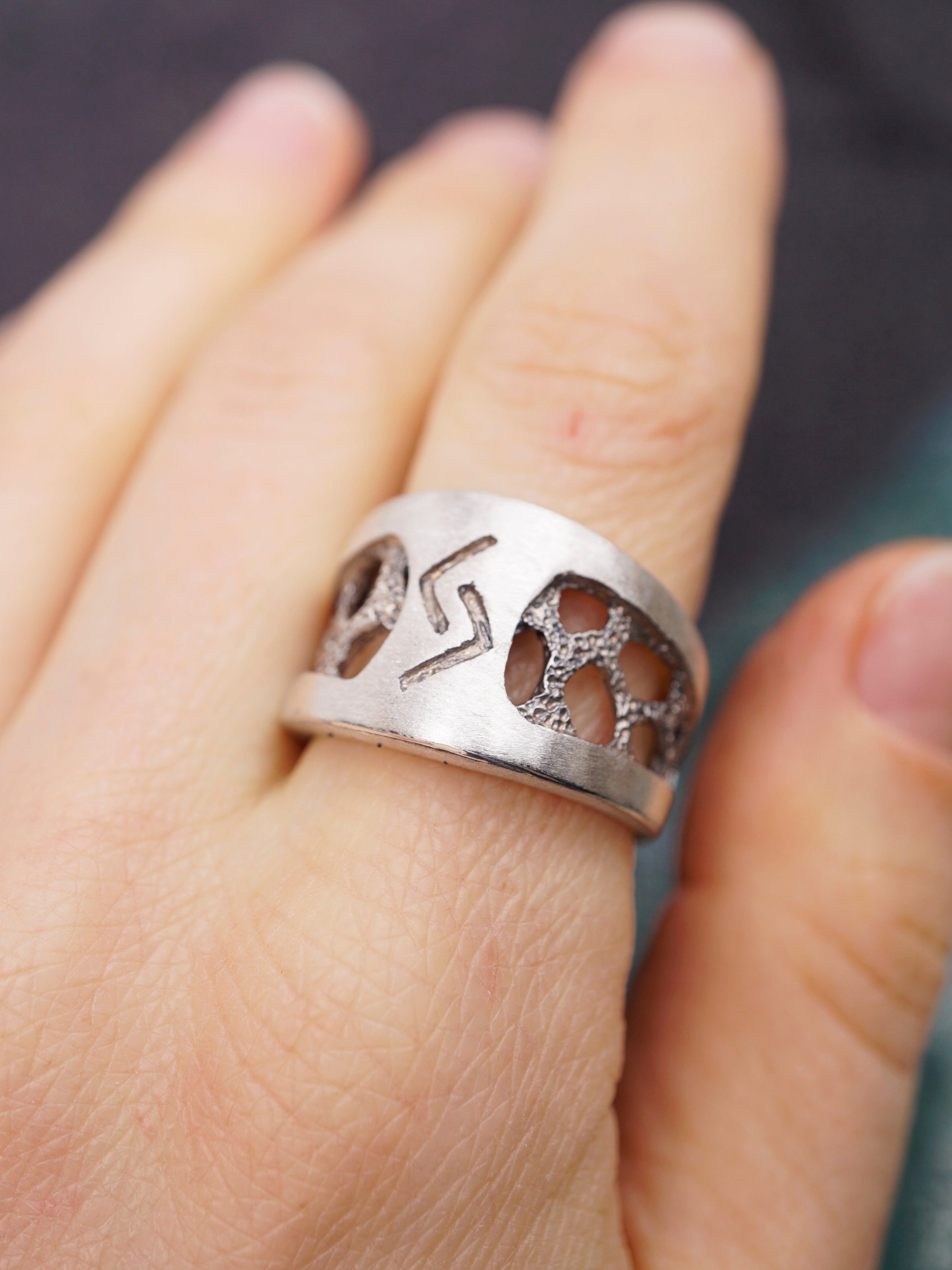 Mens silver ring Rune ring from the sterling silver 925 