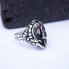 Mens Statement Face ring Mens signet helmet ring, sterling silver Sapphire Tanzanite and Amethyst gemstone HELMET