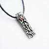 Eihwaz rune pendant, crafted from sterling silver and natural Garnet stone by moonique
