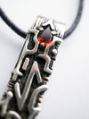 Eihwaz rune pendant, crafted from sterling silver and natural Garnet stone by moonique