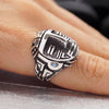 Mens silver ring Aztec Labradorite ring Mens signet ring Unique Mens Ring Mens gemstone ring AZTEC