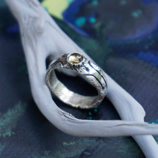 Citrine ring, Mens silver ring, Unique mens ring, Mens pinky ring, Mens gemstone rings, Citrine silver ring, Natural Citrine ring GLOW