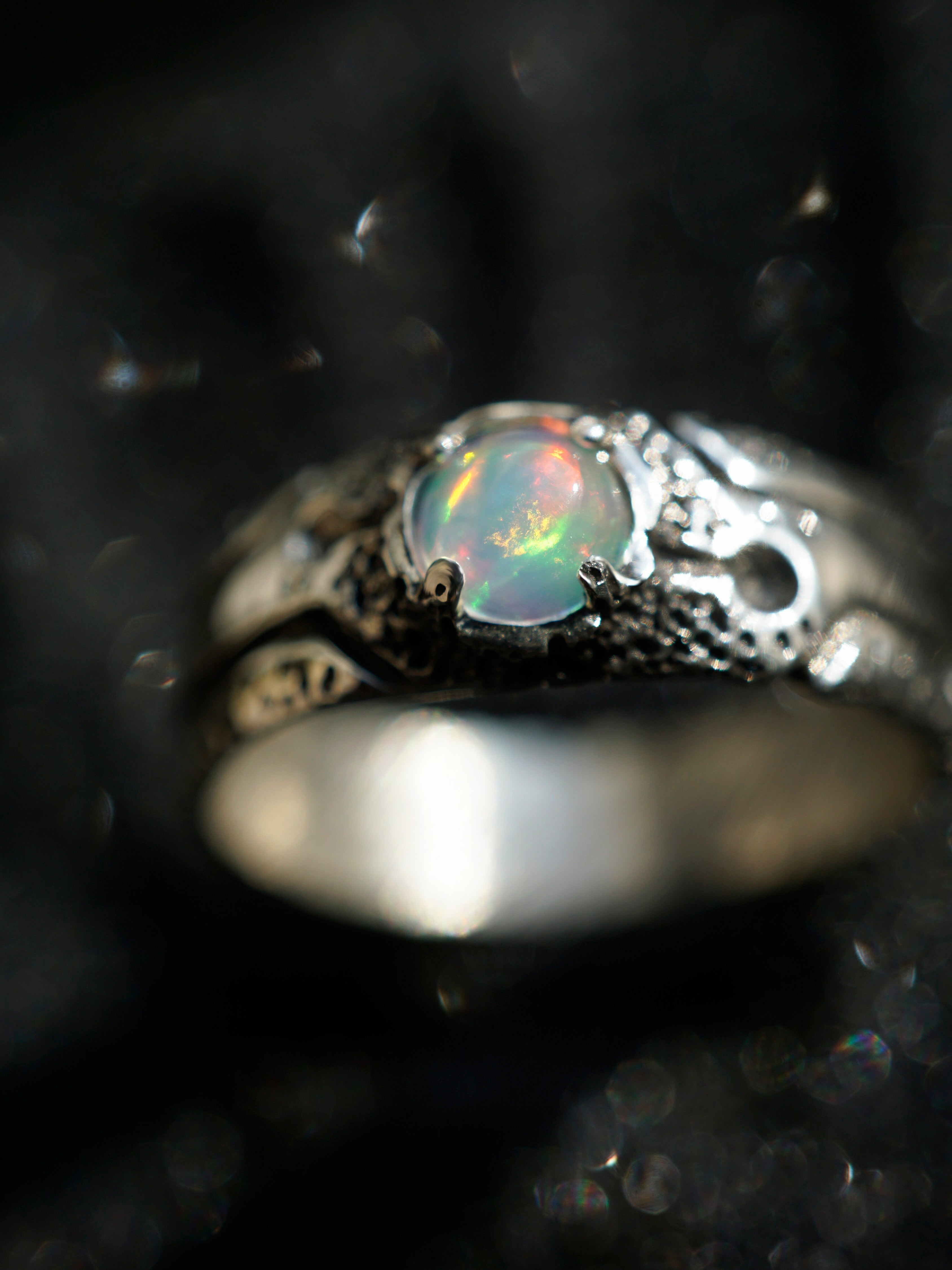 Mens Opal ring from the sterling silver by Moonique cyberpunk ring gemstone jewelry handmade jewelry unique jewelry 