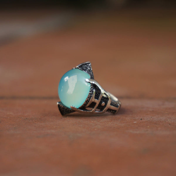 Womens statement aqua Chalcedony Ring Unique Rings OCEANIDE