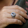 Mens silver signet gemstone ring with Labradorite ring, Mens pinky ring, Antique mens ring SKYWAY
