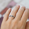 Dainty silver moonstone ring BERRY stackable ring