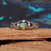 Mens silver Labradorite pinky Ring from the silver Cyberpunk ARGO