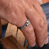 Mens silver Labradorite pinky Ring from the silver Cyberpunk ARGO