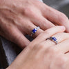 Mens silver Lapis Lazuli ring, Mens pinky ring, Signet ring men ARGO