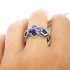 Alternative engagement Lapis Lazuli ring, Gothic engagement ring - MIORI