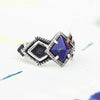 Alternative engagement Lapis Lazuli ring, Gothic engagement ring - MIORI