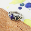 Alternative engagement Lapis Lazuli ring, Gothic engagement ring - MIORI