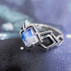 Moonstone engagement ring, Rainbow Moonstone engagement ring, signet stone ring, Gemstone Ring "MIORI", June Birthstone, Valentines day