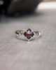 silver Garnet ring Red stone ring Unique Promise ring stacking ring Geometric engagement ring RED PYRAMID