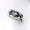 Mens silver band ring with Labradorite, Antique mens ring, Wedding Band ARCTUR