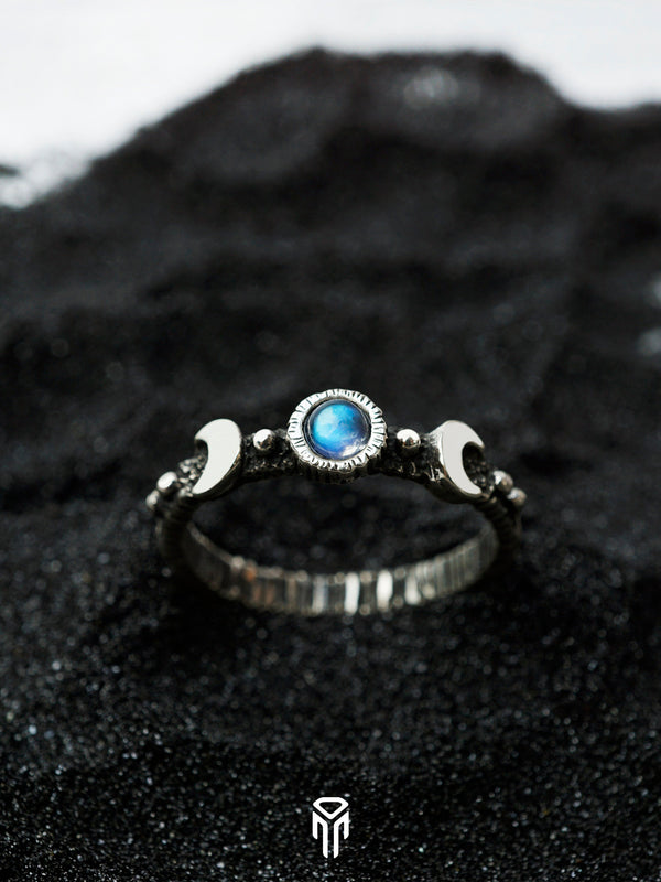 Moon Ring, Sailor Moon ring, Moonstone ring, Moon phases ring, Sun and moon ring, Triple Goddess ring, June birthstone ring LaLuna
