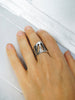 Long ring, Tube ring, Chunky ring, Wide band ring, Statement ring, Big silver ring Long Gaudi