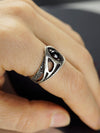 Gothic engagement ring, Alternative engagement ring, Garnet engagement ring, Garnet ring, January birthstone, Unique ring TRINITY